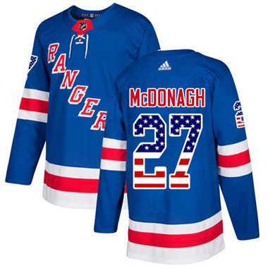 Adidas Rangers #27 Ryan McDonagh Royal Blue Home Authentic USA Flag Stitched Youth NHL Jersey