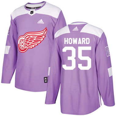 Adidas Red Wings #35 Jimmy Howard Purple Authentic Fights Cancer Stitched Youth NHL Jersey