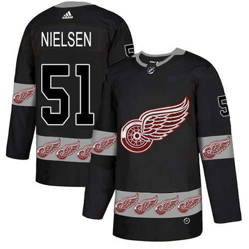 Adidas Red Wings #51 Frans Nielsen Black Authentic Team Logo Fashion Stitched NHL Jersey Adidas Red Wings #51 Frans Nielsen Black Authentic Team Logo Fashion Stitched NHL Jersey