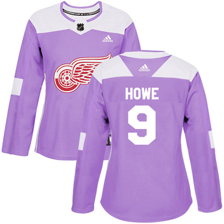 Adidas Red Wings #9 Gordie Howe Purple Authentic Fights Cancer Women's Stitched NHL Jersey Adidas Red Wings #9 Gordie Howe Purple Authentic Fights Cancer Women's Stitched NHL Jersey