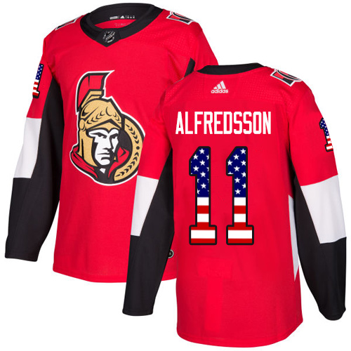 Adidas Senators #11 Daniel Alfredsson Red Home Authentic USA Flag Stitched NHL Jersey Adidas Senators #11 Daniel Alfredsson Red Home Authentic USA Flag Stitched NHL Jersey