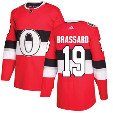 Adidas Senators #19 Derick Brassard Red Authentic 2017 100 Classic Stitched Youth NHL Jersey