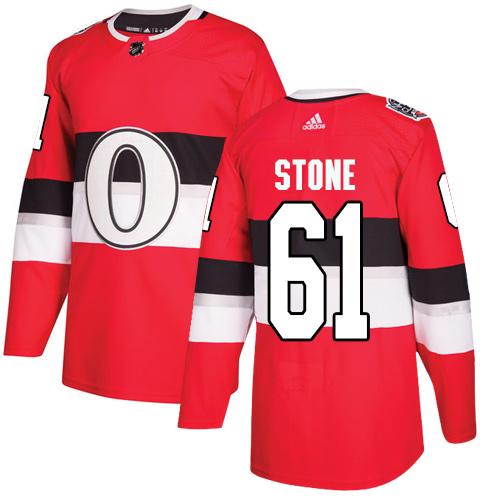 Adidas Senators #61 Mark Stone Red Authentic 2017 100 Classic Women's Stitched NHL Jersey