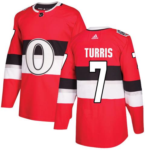 Adidas Senators #7 Kyle Turris Red Authentic 2017 100 Classic Women's Stitched NHL Jersey