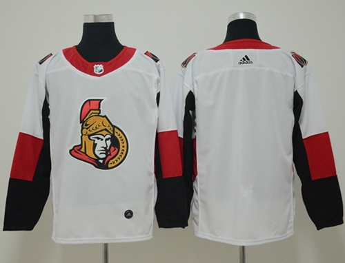 Youth Adidas Senators Blank White Road Authentic Stitched NHL Jersey