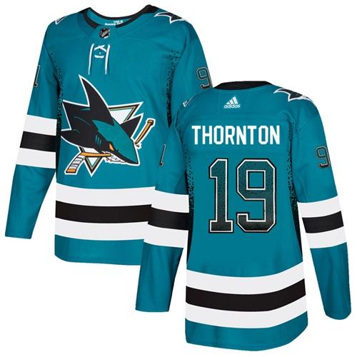 Adidas Sharks #19 Joe Thornton Teal Home Authentic Drift Fashion Stitched NHL Jersey Adidas Sharks #19 Joe Thornton Teal Home Authentic Drift Fashion Stitched NHL Jersey