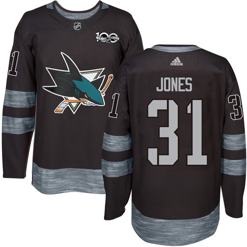 Adidas Sharks #31 Martin Jones Black 1917-2017 100th Anniversary Stitched NHL Jersey Adidas Sharks #31 Martin Jones Black 1917-2017 100th Anniversary Stitched NHL Jersey