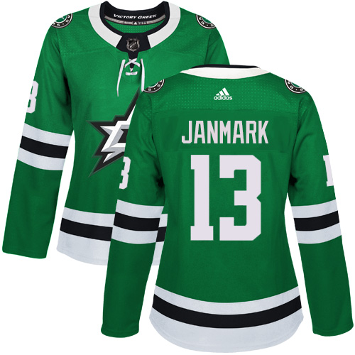 Adidas Stars #13 Mattias Janmark Green Home Authentic Women's Stitched NHL Jersey Adidas Stars #13 Mattias Janmark Green Home Authentic Women's Stitched NHL Jersey