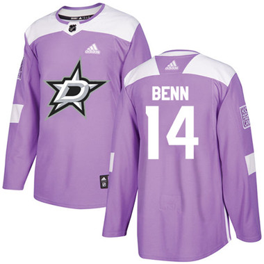 Adidas Stars #14 Jamie Benn Purple Authentic Fights Cancer Youth Stitched NHL Jersey
