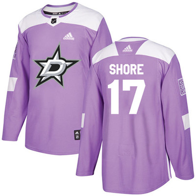 Adidas Stars #17 Devin Shore Purple Authentic Fights Cancer Youth Stitched NHL Jersey