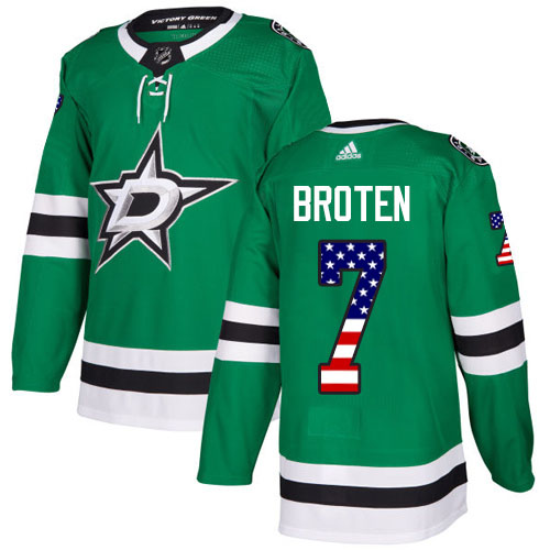 Adidas Stars #7 Neal Broten Green Home Authentic USA Flag Stitched NHL Jersey Adidas Stars #7 Neal Broten Green Home Authentic USA Flag Stitched NHL Jersey