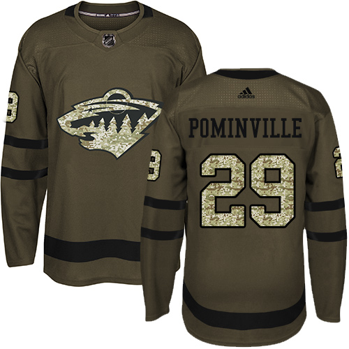 Adidas Wild #29 Jason Pominville Green Salute to Service Stitched NHL Jersey
