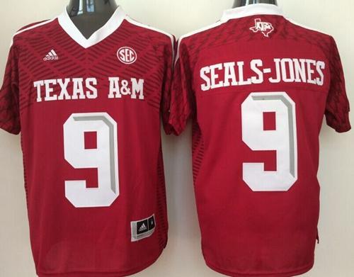 Aggies #9 Ricky Seals-Jones Red New SEC Patch Stitched NCAA