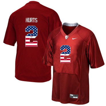 Alabama Crimson Tide 2 Jalen Hurts Red Pro Combat Jersey