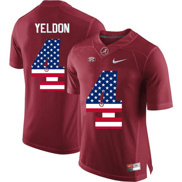 Alabama Crimson Tide 4 T.J Yeldon Red USA Flag College Limited Jersey