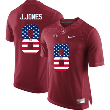 Alabama Crimson Tide 8 Julio Jones Red USA Flag College Limited Jersey Alabama Crimson Tide 8 Julio Jones Red USA Flag College Limited Jersey