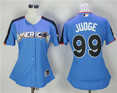 American League Yankees #99 Aaron Judge Blue Women 2017 MLB All-Star Game Home Run Derby Jersey American League Yankees #99 Aaron Judge Blue Women 2017 MLB All-Star Game Home Run Derby Jersey