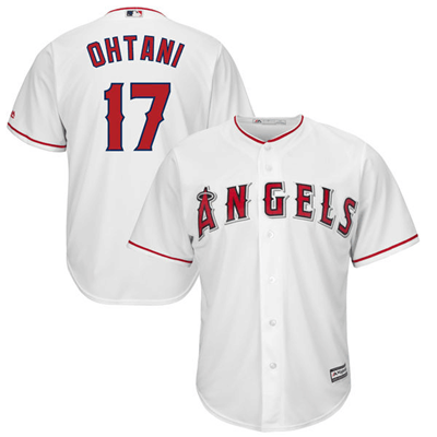 Angels #17 Shohei Ohtani Majestic MLB Men's Player Replica Cool Base Jersey