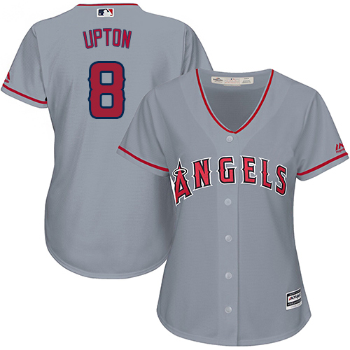 Angels #8 Justin Upton Grey Road Women's Stitched MLB Jersey Angels #8 Justin Upton Grey Road Women's Stitched MLB Jersey