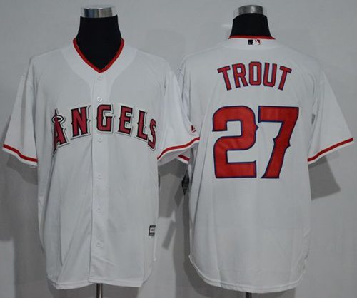 Angels of Anaheim #27 Mike Trout White New Cool Base Stitched MLB Jersey Angels of Anaheim #27 Mike Trout White New Cool Base Stitched MLB Jersey