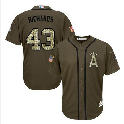 Angels of Anaheim #43 Garrett Richards Green Salute to Service Stitched MLB Jersey
