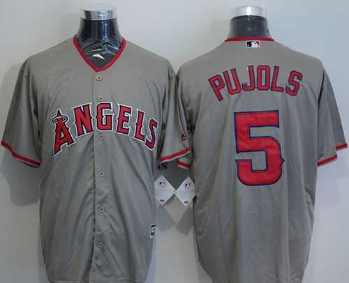 Angels of Anaheim #5 Albert Pujols Grey New Cool Base Stitched MLB Jersey Angels of Anaheim #5 Albert Pujols Grey New Cool Base Stitched MLB Jersey