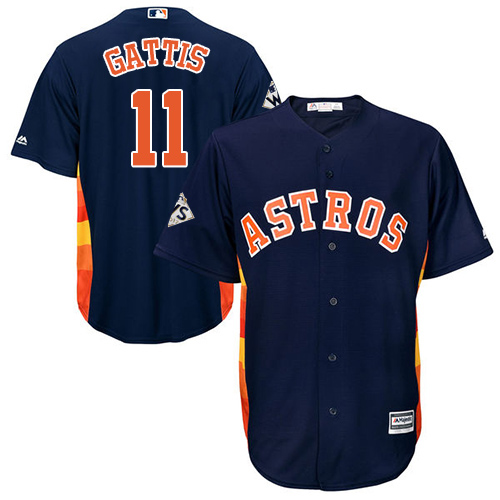 Astros #11 Evan Gattis Navy Blue Cool Base 2017 World Series Bound Stitched Youth MLB Jersey Astros #11 Evan Gattis Navy Blue Cool Base 2017 World Series Bound Stitched Youth MLB Jersey