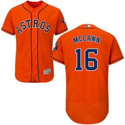 Astros #16 Brian McCann Orange Flexbase Authentic Collection Stitched MLB Jersey Astros #16 Brian McCann Orange Flexbase Authentic Collection Stitched MLB Jersey