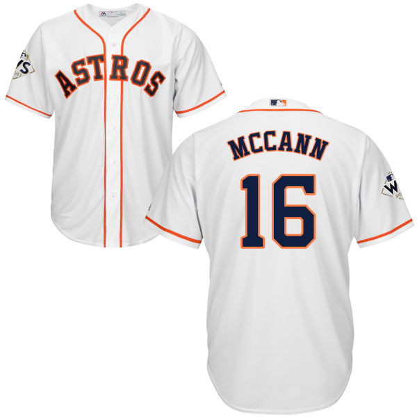 Astros #16 Brian McCann White Cool Base 2017 World Series Bound Stitched Youth MLB Jersey Astros #16 Brian McCann White Cool Base 2017 World Series Bound Stitched Youth MLB Jersey