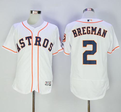 Astros #2 Alex Bregman White Flexbase Authentic Collection Stitched MLB Jersey Astros #2 Alex Bregman White Flexbase Authentic Collection Stitched MLB Jersey