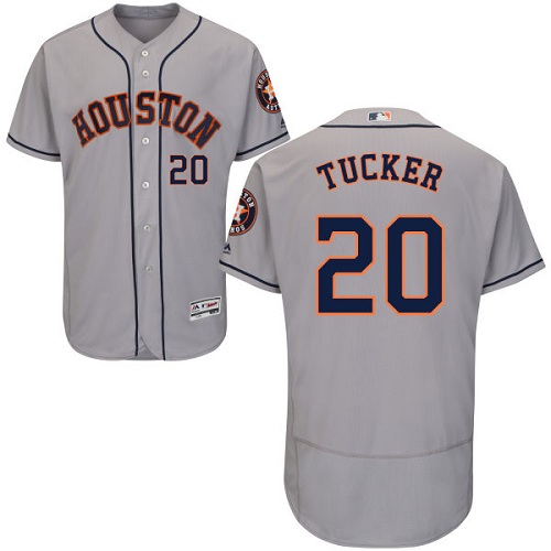 Astros #20 Preston Tucker Grey Flexbase Authentic Collection Stitched MLB Jersey Astros #20 Preston Tucker Grey Flexbase Authentic Collection Stitched MLB Jersey
