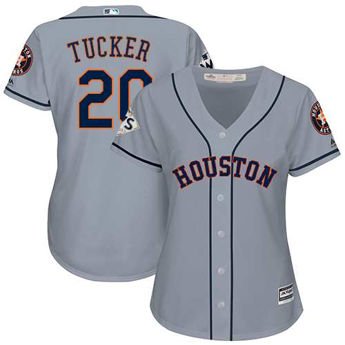 Astros #20 Preston Tucker Grey Road 2017 World Series Bound Women's Stitched MLB Jersey Astros #20 Preston Tucker Grey Road 2017 World Series Bound Women's Stitched MLB Jersey