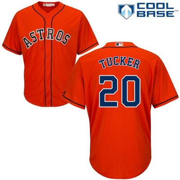 Astros #20 Preston Tucker Orange Alternate Women's Stitched MLB Jersey