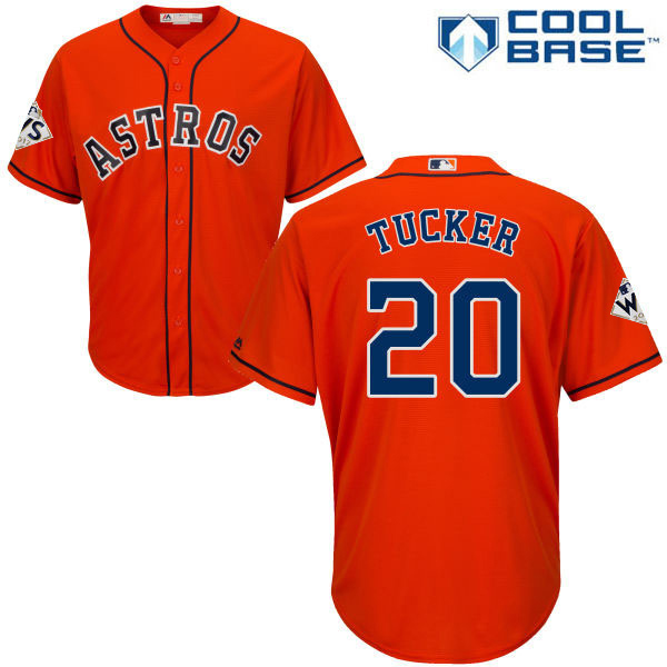 Astros #20 Preston Tucker Orange Cool Base 2017 World Series Bound Stitched Youth MLB Jersey Astros #20 Preston Tucker Orange Cool Base 2017 World Series Bound Stitched Youth MLB Jersey