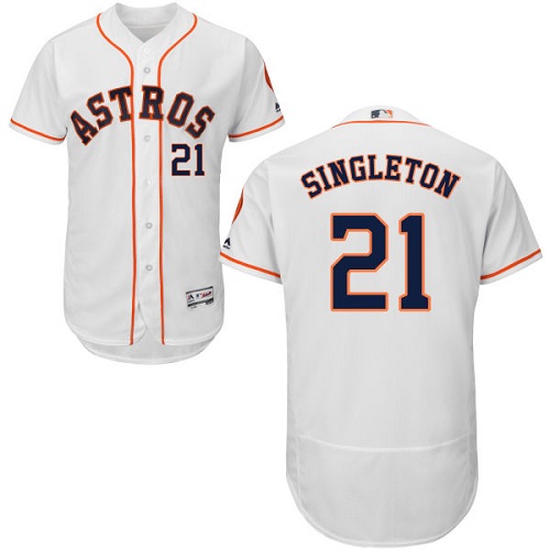 Astros #21 Jon Singleton White Flexbase Authentic Collection Stitched MLB Jersey Astros #21 Jon Singleton White Flexbase Authentic Collection Stitched MLB Jersey