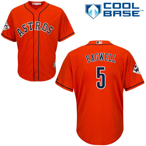 Astros #5 Jeff Bagwell Orange Cool Base 2017 World Series Bound Stitched Youth MLB Jersey