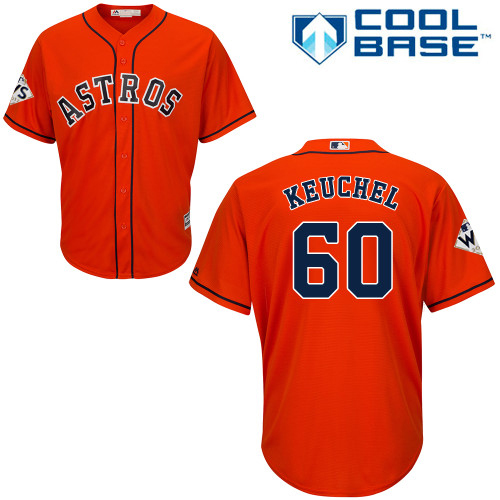 Astros #60 Dallas Keuchel Orange Cool Base 2017 World Series Bound Stitched Youth MLB Jersey