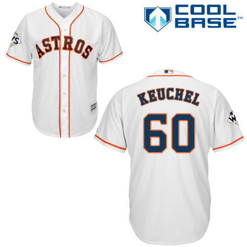 Astros #60 Dallas Keuchel White Cool Base 2017 World Series Bound Stitched Youth MLB Jersey