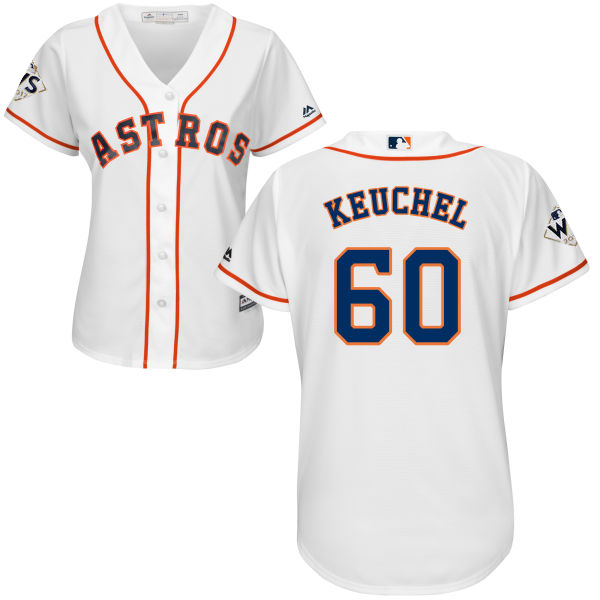Astros #60 Dallas Keuchel White Home 2017 World Series Bound Women's Stitched MLB Jersey Astros #60 Dallas Keuchel White Home 2017 World Series Bound Women's Stitched MLB Jersey