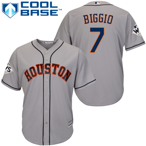 Astros #7 Craig Biggio Grey Cool Base 2017 World Series Bound Stitched Youth MLB Jersey