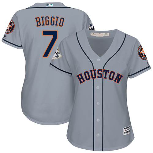 Astros #7 Craig Biggio Grey Road 2017 World Series Bound Women's Stitched MLB Jersey