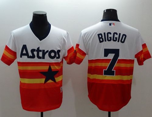 Astros #7 Craig Biggio White Orange Flexbase Authentic Collection Cooperstown Stitched MLB Jersey Astros #7 Craig Biggio White Orange Flexbase Authentic Collection Cooperstown Stitched MLB Jersey