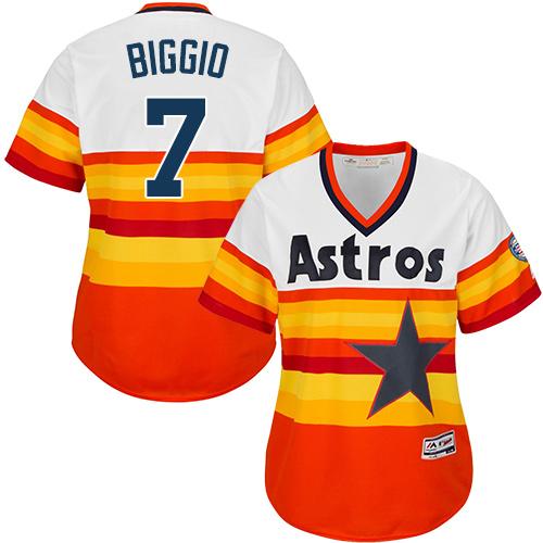 Astros White Orange Customized Alternate Cooperstown Men's Stitched MLB Jersey