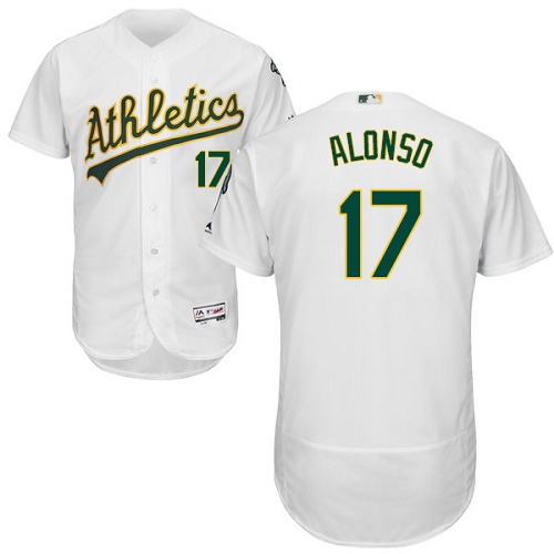 Athletics #17 Yonder Alonso White Flexbase Authentic Collection Stitched MLB Jersey Athletics #17 Yonder Alonso White Flexbase Authentic Collection Stitched MLB Jersey
