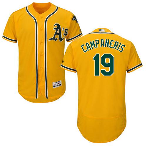 Athletics #19 Bert Campaneris Gold Flexbase Authentic Collection Stitched MLB Jersey Athletics #19 Bert Campaneris Gold Flexbase Authentic Collection Stitched MLB Jersey