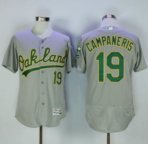 Athletics #19 Bert Campaneris Grey Flexbase Authentic Collection Stitched MLB Jersey Athletics #19 Bert Campaneris Grey Flexbase Authentic Collection Stitched MLB Jersey