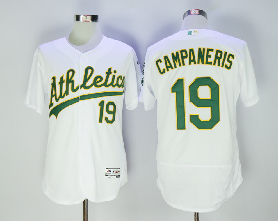 Athletics #19 Bert Campaneris White Flexbase Jersey Athletics #19 Bert Campaneris White Flexbase Jersey