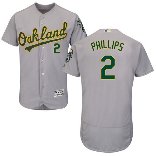 Athletics #2 Tony Phillips Grey Flexbase Authentic Collection Stitched MLB Jersey Athletics #2 Tony Phillips Grey Flexbase Authentic Collection Stitched MLB Jersey