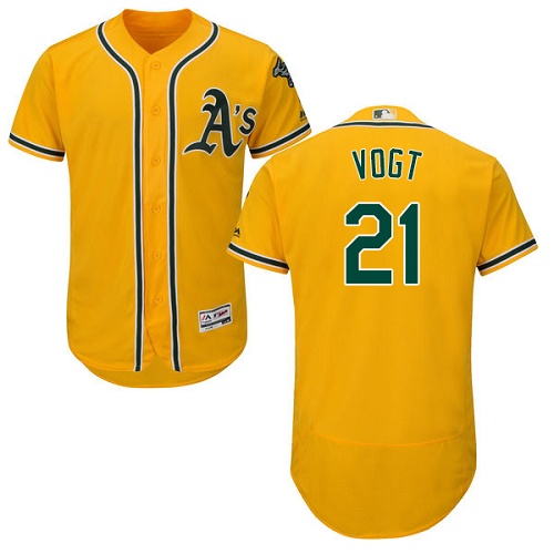 Athletics #21 Stephen Vogt Gold Flexbase Authentic Collection Stitched MLB Jersey Athletics #21 Stephen Vogt Gold Flexbase Authentic Collection Stitched MLB Jersey