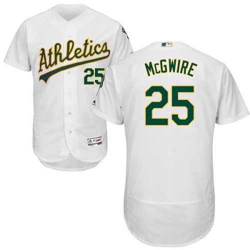 Athletics #25 Mark McGwire White Flexbase Authentic Collection Stitched MLB Jersey Athletics #25 Mark McGwire White Flexbase Authentic Collection Stitched MLB Jersey